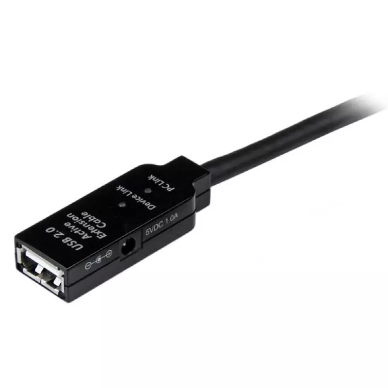 StarTech.com cable de extensión USB 2.0 activo de 5 m - M/F, 5 m, USB A, USB A, USB 2.0, conector macho/conector hembra, negro