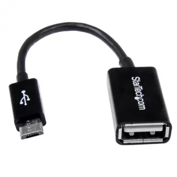 StarTech.com adaptador host Micro USB a USB OTG de 5in M/F, 0,127 m, Micro-USB B, USB A, USB 2.0, 0,48 Gbit/s, negro