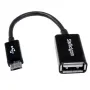 StarTech.com adaptador host Micro USB a USB OTG de 5in M/F, 0,127 m, Micro-USB B, USB A, USB 2.0, 0,48 Gbit/s, negro