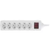 InLine regleta de enchufes SUIZA, 6 tomas, con interruptor, 1,5 m, blanco