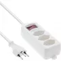 InLine regleta de enchufes SUIZA, 3 tomas, con interruptor, 1,5 m, blanco
