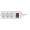 InLine regleta de enchufes SUIZA, 3 tomas, con interruptor, 1,5 m, blanco
