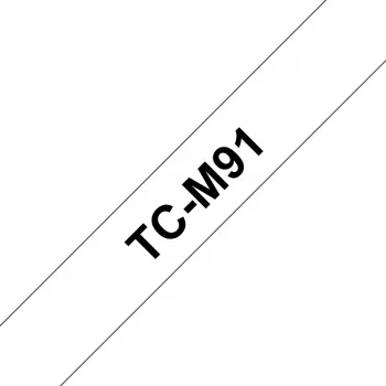 Cinta de rotular Brother TCM91 9 mm negro sobre transparente