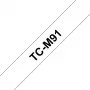 Cinta de rotular Brother TCM91 9 mm negro sobre transparente