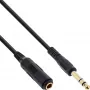 InLine cable de extensión para auriculares 6,3mm estéreo M/F, dorado, negro, 3m