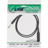 InLine cable de extensión para auriculares 6,3mm estéreo M/F, dorado, negro, 3m