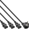 InLine cable en Y 1x CEE 7/7 en ángulo / 3x 3 polos IEC C13 conector macho, v3 (2m+1/3/2m)
