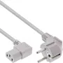 InLine cable de alimentación, CEE 7/7 en ángulo / 3 polos IEC C13 en ángulo, gris, 1,8m