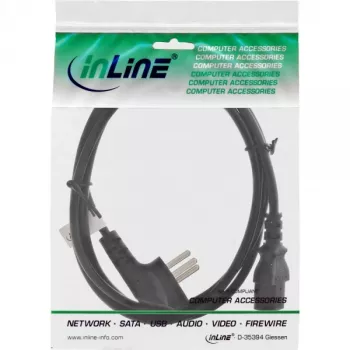Cable de alimentación InLine 16652H Israel tipo H 3 polos conector IEC C13 1,8 m