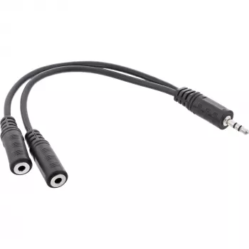 InLine Cable en Y 3,5mm jack conector macho a 2x 3,5mm jack conector hembra estéreo 1m