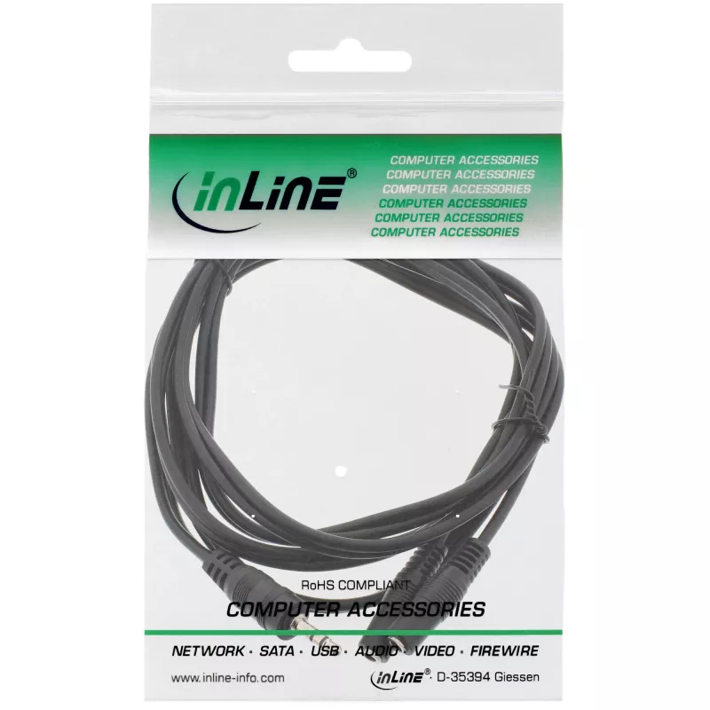 InLine Cable en Y 3,5mm jack conector macho a 2x 3,5mm jack conector hembra estéreo 1m