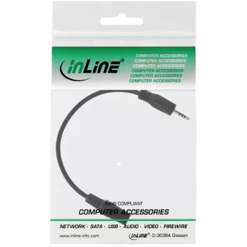 InLine Cable adaptador de audio 4 polos 2,5mm conector macho / 4 polos 3,5mm conector hembra 3m