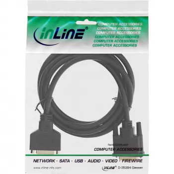 Cable DVI-D Premium 24+1 conector macho a hembra Dual Link dorado 3m InLine 17763P