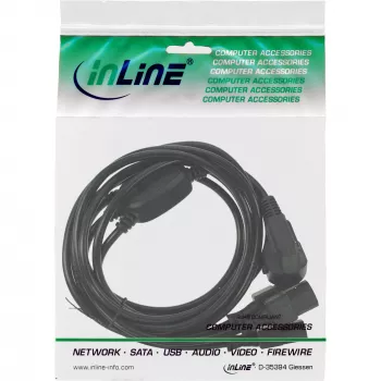 Cable de alimentación en Y 1x CEE 7/7 / 3x 3 polos IEC C13 conector macho InLine 16653B negro 1,8 m