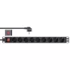 InLine Regleta de enchufes de 19 pulgadas, 9 tomas Schuko, con interruptor, 2m, negro