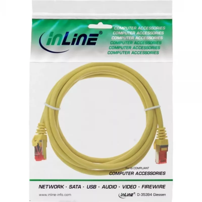 InLine Cable de parcheo S/FTP PiMF Cat.6 250MHz PVC cobre amarillo 1,5m