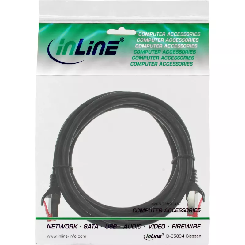 InLine Cable de parcheo S/FTP PiMF Cat.6 250MHz PVC cobre negro 1,5m