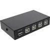 InLine Conmutador USB 2.0 manual dispositivo USB-A a 4 ordenadores con cable