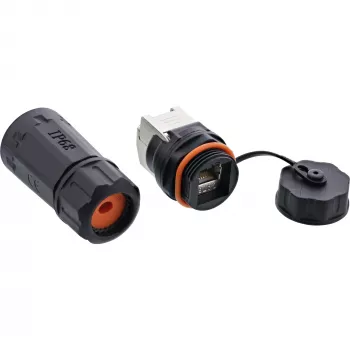 InLine set de acopladores Cat.6A, impermeable IP68, 2x RJ45 H/H, 1:1