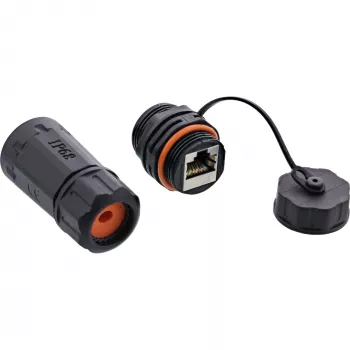 InLine acoplador Cat.6A, impermeable IP68, 2x RJ45 H/H, 1:1