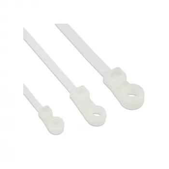 Bridas InLine con cabeza montable 200 mm × 4,8 mm, nailon, resistencia a la tracción 215,7 N, 100 uds.
