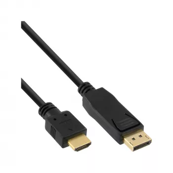 InLine pack a granel de 30 uds. cable convertidor DisplayPort a HDMI, negro, 2 m