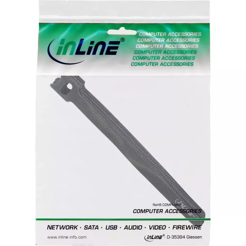 InLine bridas de velcro para cables 180x12mm 10 uds. negro