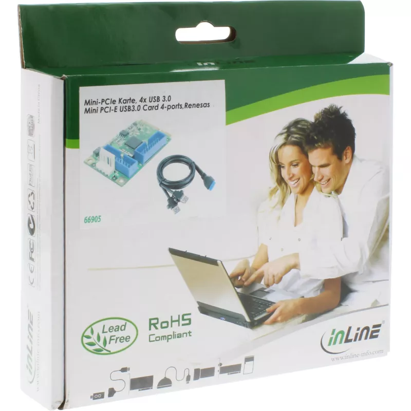 InLine tarjeta Mini-PCIe con 4x USB 3.0