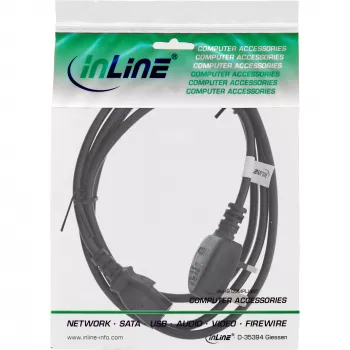 InLine cable de alimentación conector macho Inglaterra / conector hembra IEC C13 de 3 polos, 2m, 2 m, IEC C13, H05VV-F
