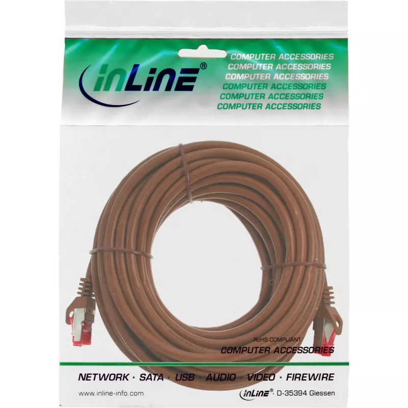 Cable de red InLine S/FTP PiMF Cat.6 250MHz PVC cobre marrón 7,5 m