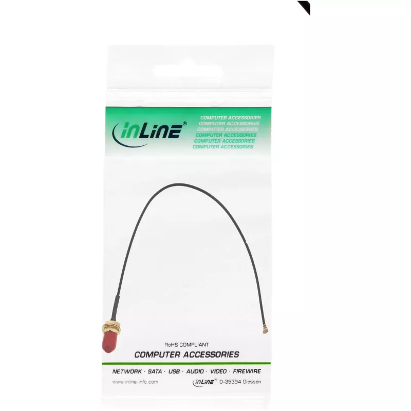 Cable adaptador WIFI InLine RP-SMA hembra a U.FL macho 20 cm