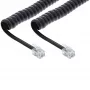 Cable espiral InLine RJ10 directo macho / macho, negro, hasta 4 m