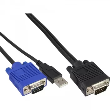 Juego de cables KVM InLine USB para switch KVM de 19