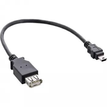 Cable USB 2.0 InLine, hembra A / Mini-5-pin macho, 0,2 m, 0,2 m, Mini-USB B, USB A, USB 2.0, macho/hembra, negro