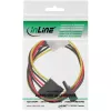 Cable de alimentación interno InLine 1x 4 polos Molex / 2x SATA alimentación 0,30 m
