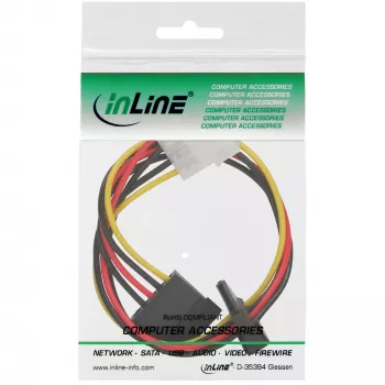 Cable de alimentación interno InLine 1x 4 polos Molex / 2x SATA alimentación 0,30 m