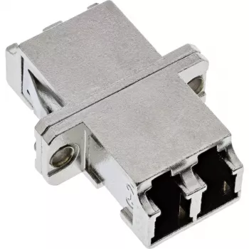 Adaptador de fibra óptica InLine metal dúplex LC/LC SM casquillo cerámico con brida