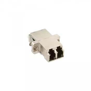 Adaptador de fibra óptica InLine metal dúplex LC/LC MM casquillo cerámico con brida 89989M