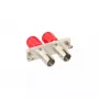 Adaptador de fibra óptica InLine metal dúplex ST/ST MM casquillo cerámico con brida
