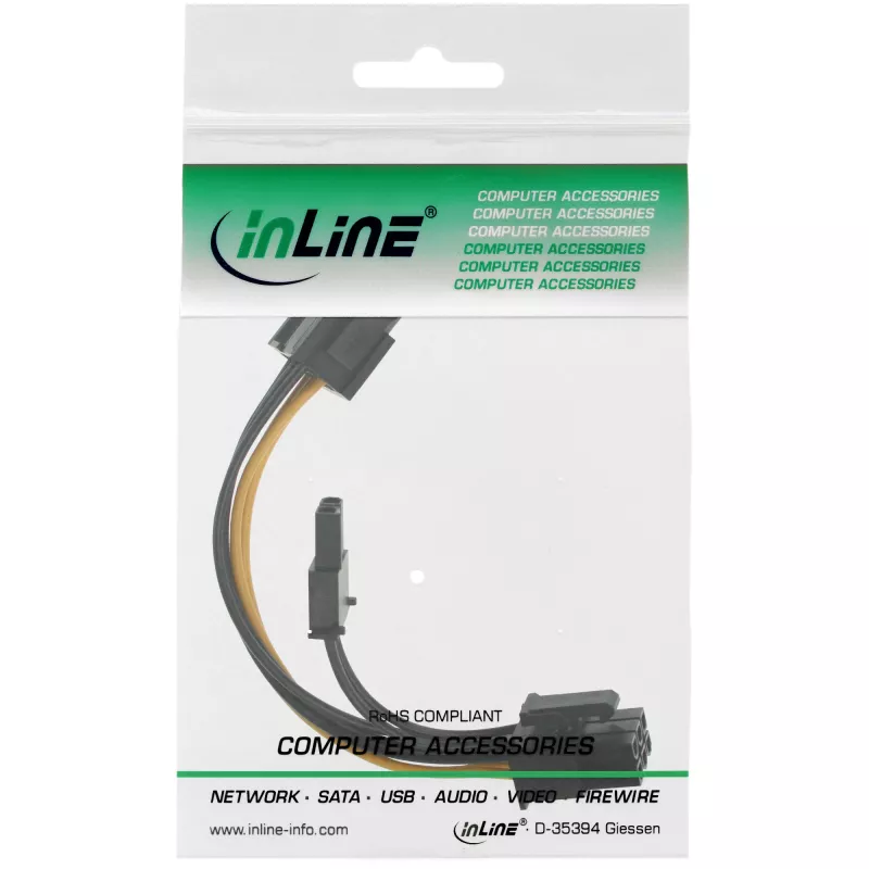 Adaptador de alimentación interno InLine 6 pin / 8 pin para tarjetas gráficas PCIe PCI-Express