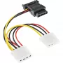 Cable de alimentación SATA hembra SATA / 3x 4-pin Molex macho 0,15 m InLine 29679