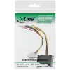 Cable de alimentación SATA hembra SATA / 3x 4-pin Molex macho 0,15 m InLine 29679