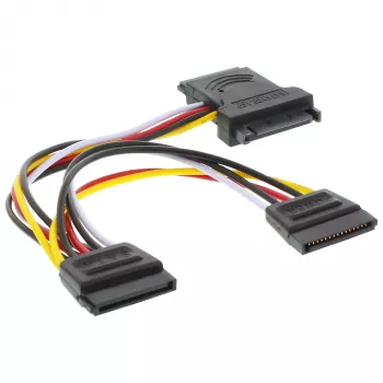 Cable de alimentación SATA interno InLine SATA macho/hembra a 2x SATA macho 0,15 m