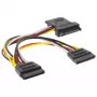 Cable de alimentación SATA interno InLine SATA macho/hembra a 2x SATA macho 0,15 m