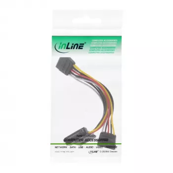 Cable de alimentación SATA interno InLine SATA macho/hembra a 2x SATA macho 0,15 m