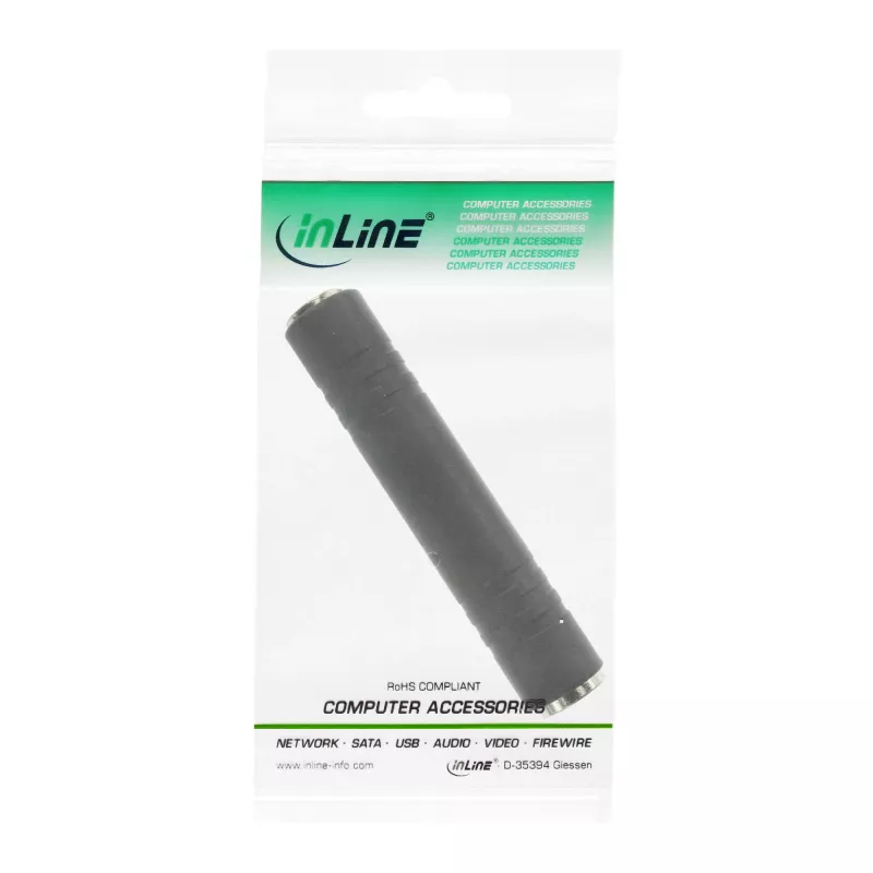 Adaptador de audio 6,3 mm jack hembra/hembra estéreo InLine 99307