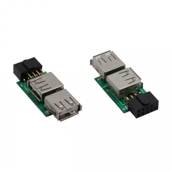 Adaptador USB 2.0 InLine interno 2x conector hembra USB A a header de placa base 33440I