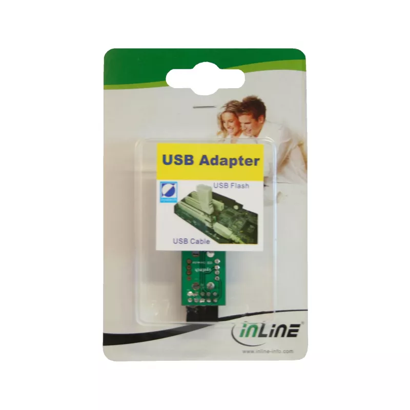 Adaptador USB 2.0 InLine interno 2x conector hembra USB A a header de placa base 33440I