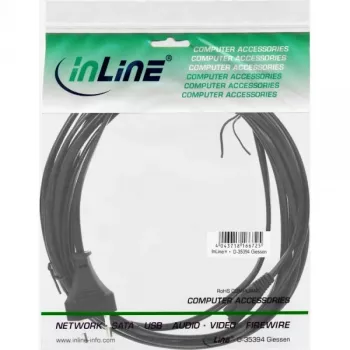 Cable de alimentación InLine, enchufe euro / conector euro8, negro, 5 m