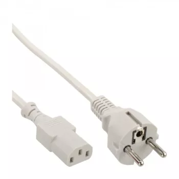 Cable de alimentación InLine, CEE 7/7 recto / IEC C13 de 3 polos macho, gris, 1,5 m